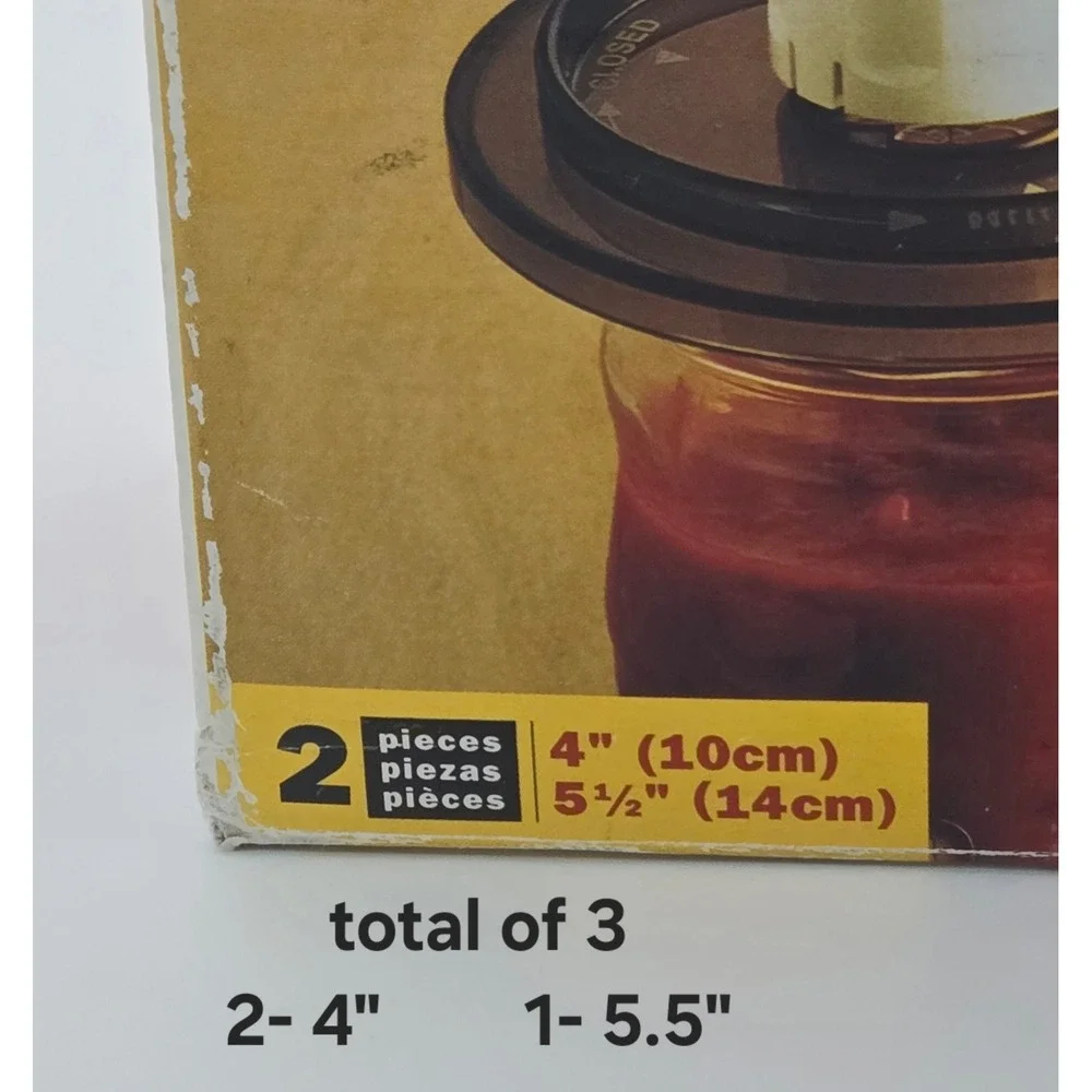 FoodSaver by Tilia Universal Lids Set of 3 Vacuum Seal 4in and 5.5in